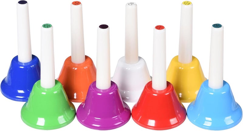 TDOCK 8 Note Hand Bells for Kids Adults, Colorful Merry Handbells Set Musical Instruments - Image 1